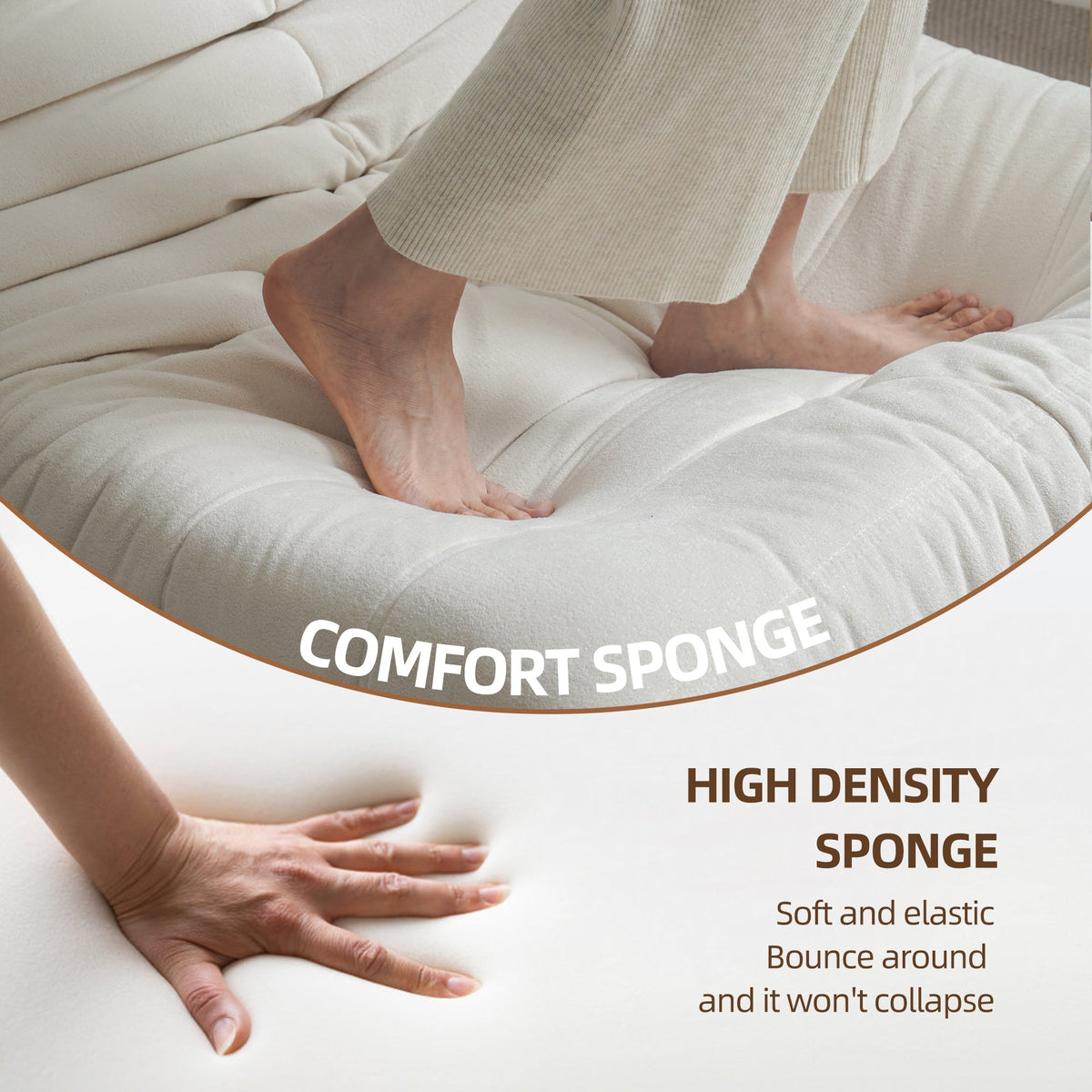 No-Assembly Bean Bag Lounger Chair for Adults Living Room