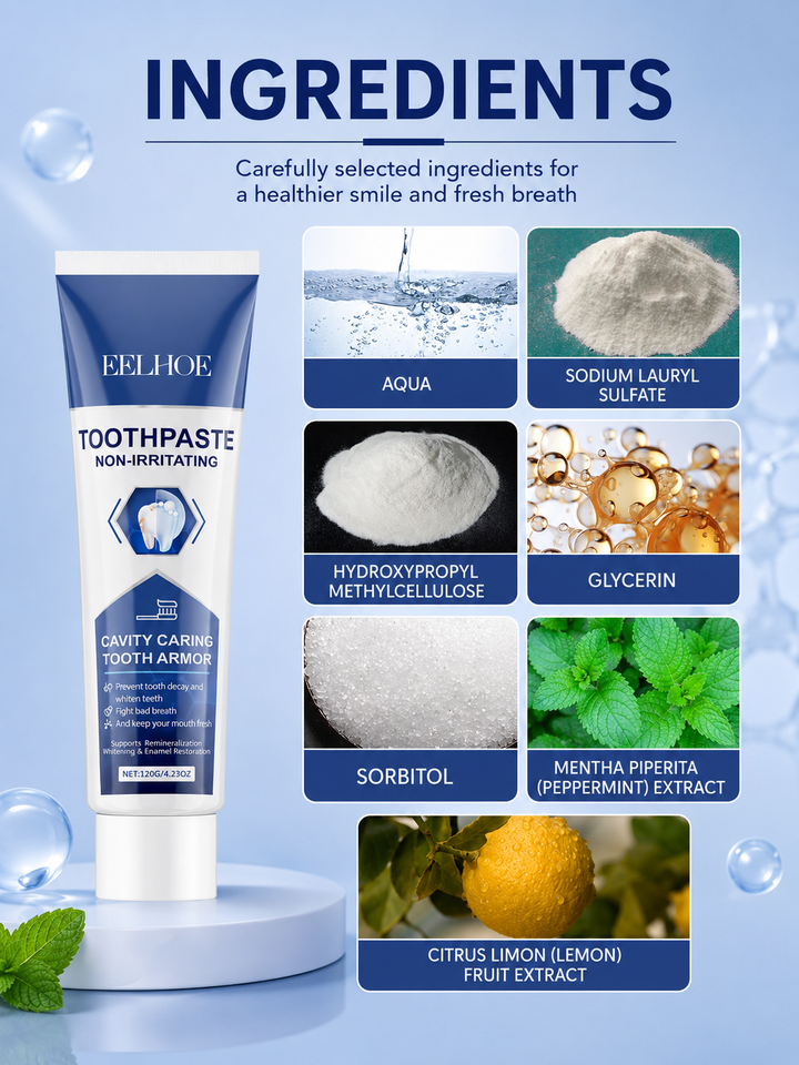 Non‑Irritating Toothpaste — Cavity Care & Whitening
