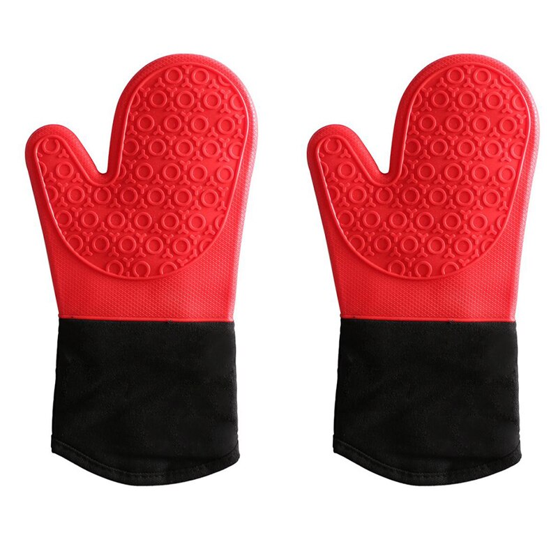 Non-Slip Silicone Oven Mitts: Heat-Resistant Long Cuff
