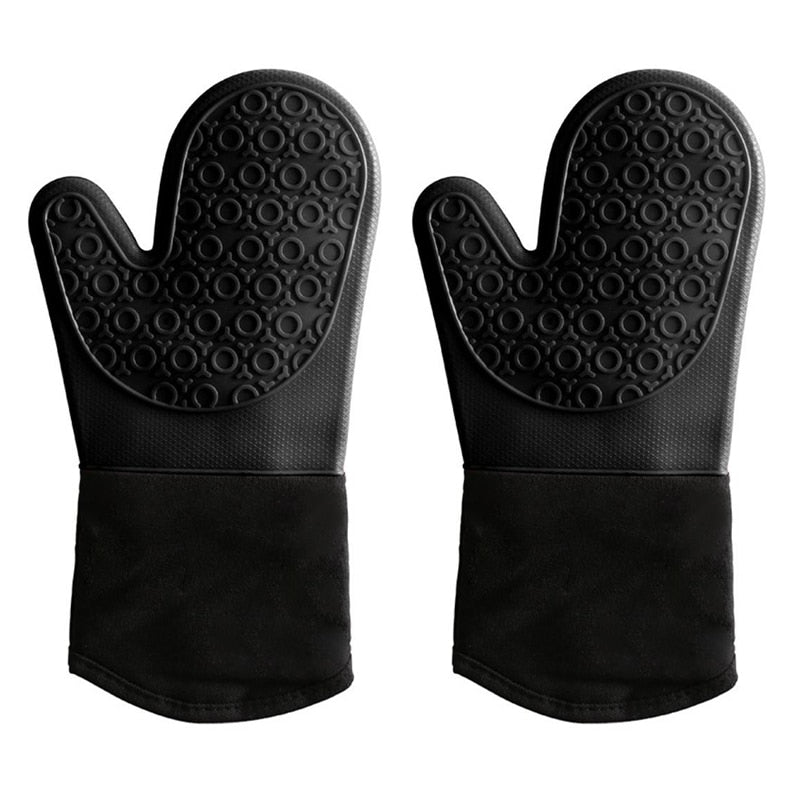 Non-Slip Silicone Oven Mitts: Heat-Resistant Long Cuff