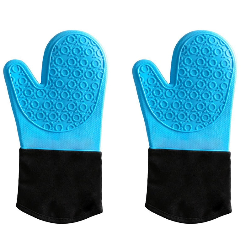 Non-Slip Silicone Oven Mitts: Heat-Resistant Long Cuff