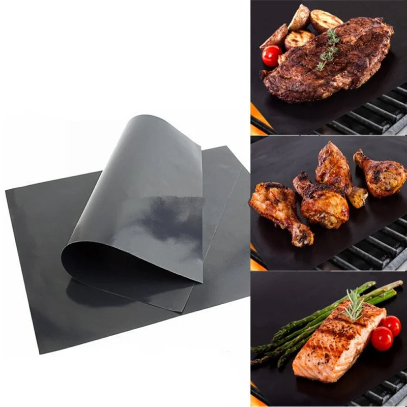 Reusable Non-Stick BBQ Grill Mat for Veggies & Shrimp