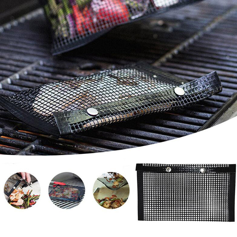 Reusable Non-Stick Grill Mesh Bag for Veggies and Shrimp