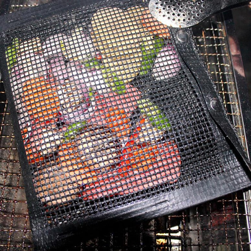 Reusable Non-Stick Grill Mesh Bag for Veggies and Shrimp