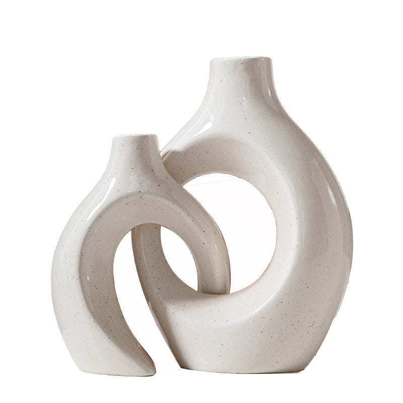 Nordic Ceramic Candle Holder & Flower Vase Centerpiece