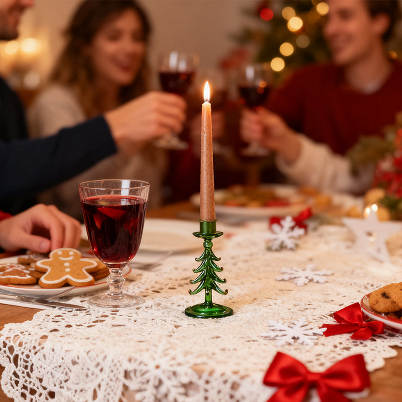 Nordic Glass Candle Holder for Festive Table Decor