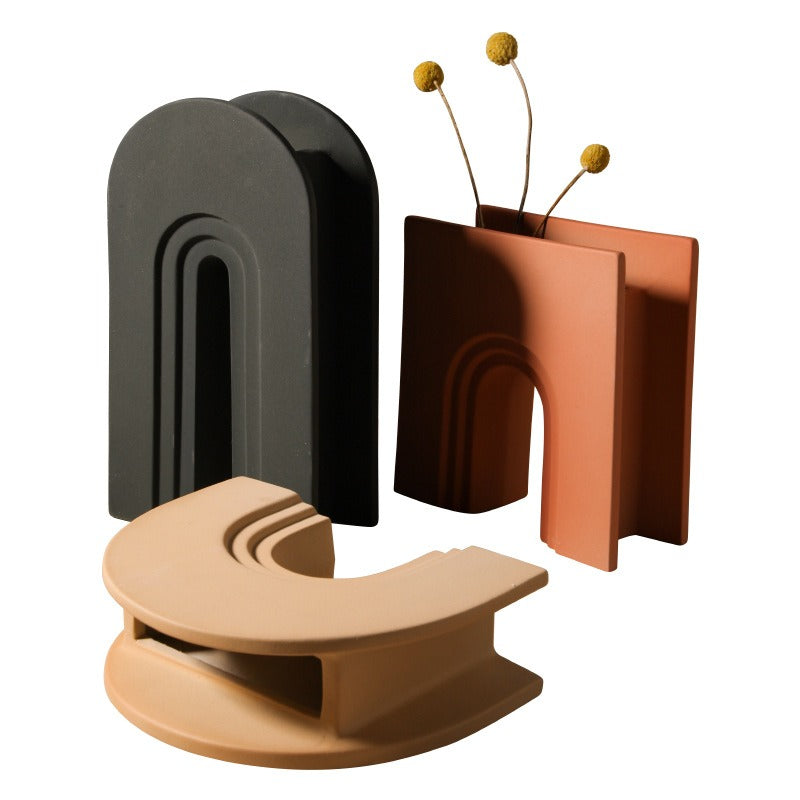 Nordic Ceramic Arch Vase for Modern Floral Displays