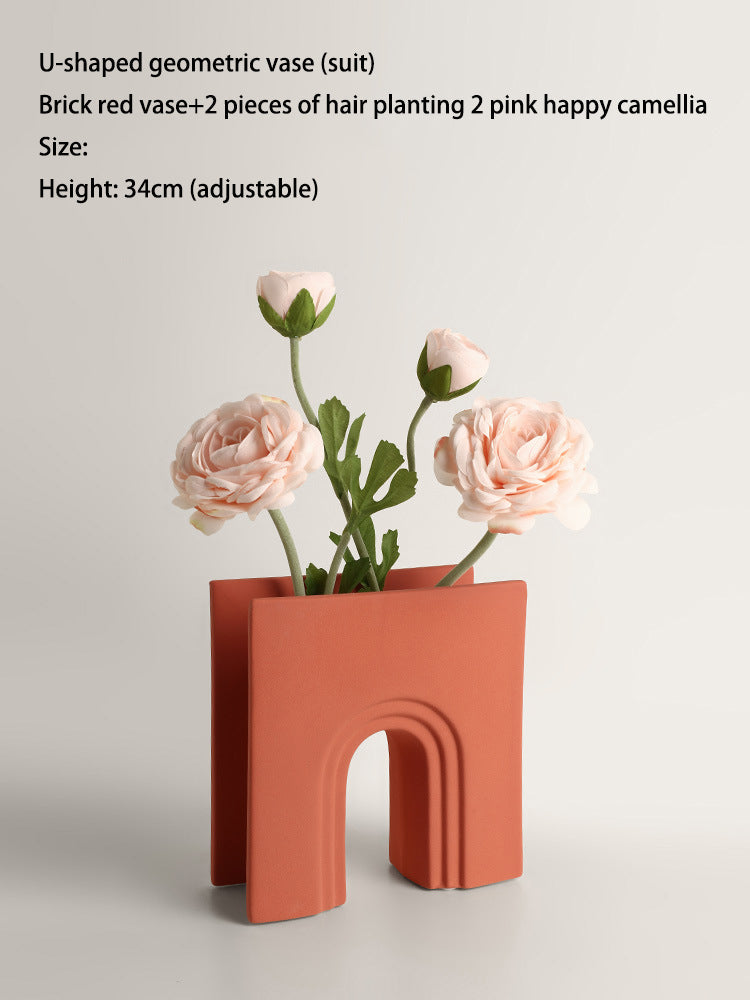 Nordic Ceramic Arch Vase for Modern Floral Displays