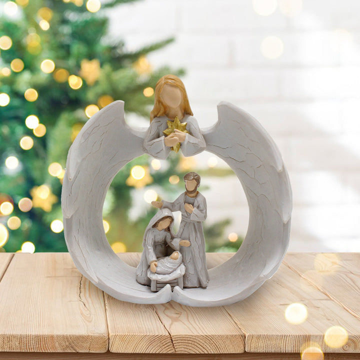 Angel Family Sculpture for Warm, Peaceful Home Decor