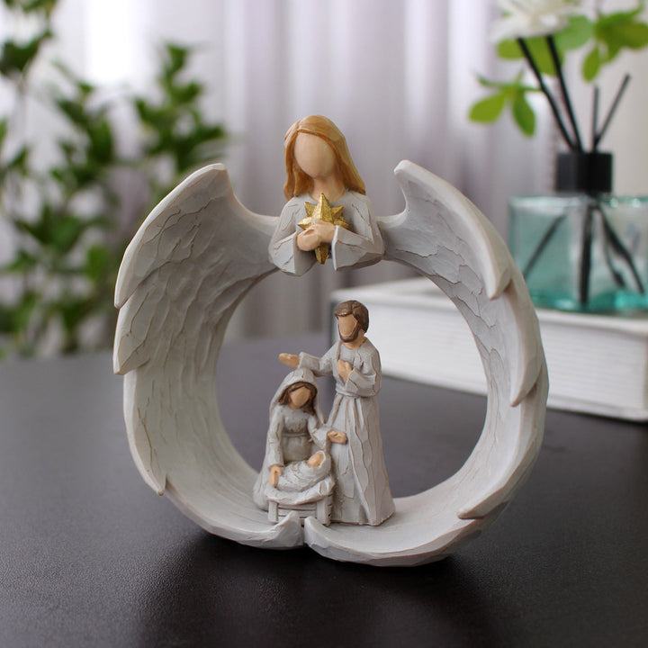 Angel Family Sculpture for Warm, Peaceful Home Decor