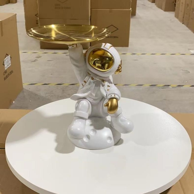 Astronaut Decor Sculpture With Functional Display Tray
