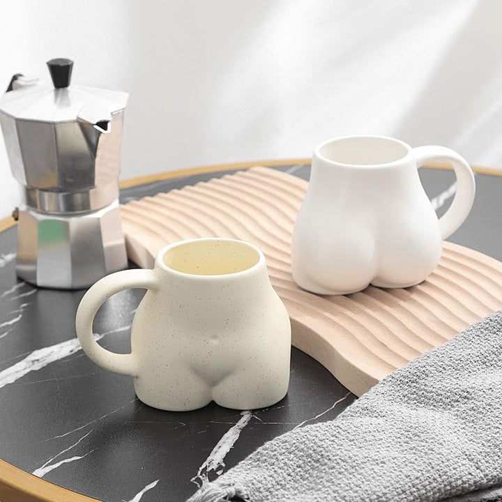 Funny Ceramic Coffee Mug: Sculpted Gift for Couples