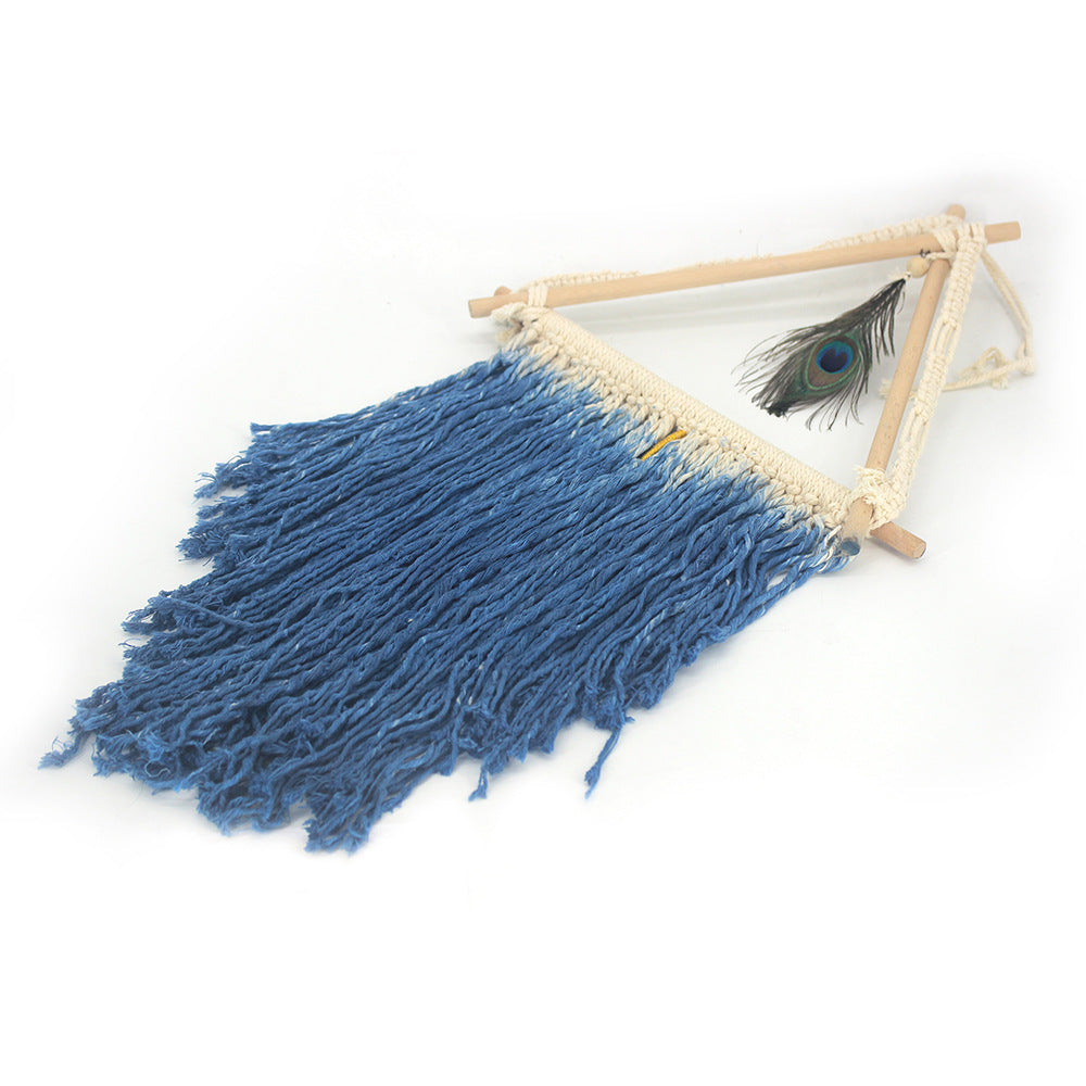 Bohemian Wall Hanging – Textured Peacock Feather Accent
