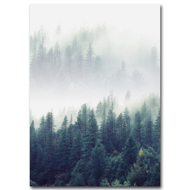 Nordic Forest Canvas Wall Art for Serene Interiors