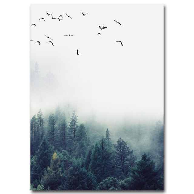 Nordic Forest Canvas Wall Art for Serene Interiors