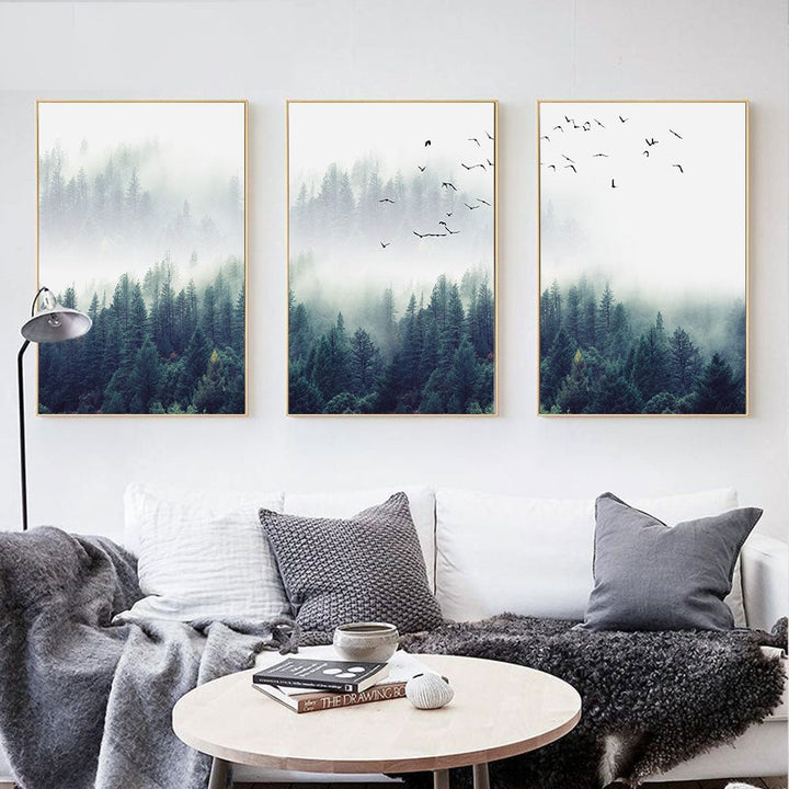 Nordic Forest Canvas Wall Art for Serene Interiors
