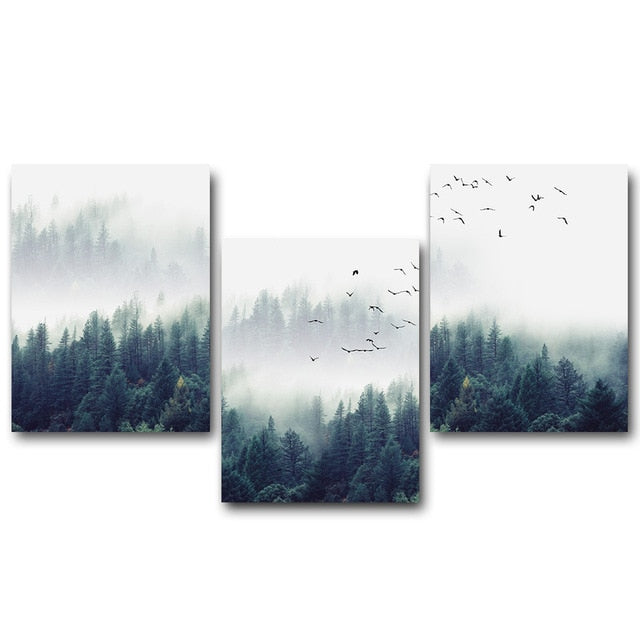 Nordic Forest Canvas Wall Art for Serene Interiors
