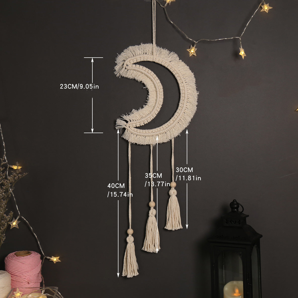 Hand-Woven Moon & Star Wall Decor for Cozy Walls