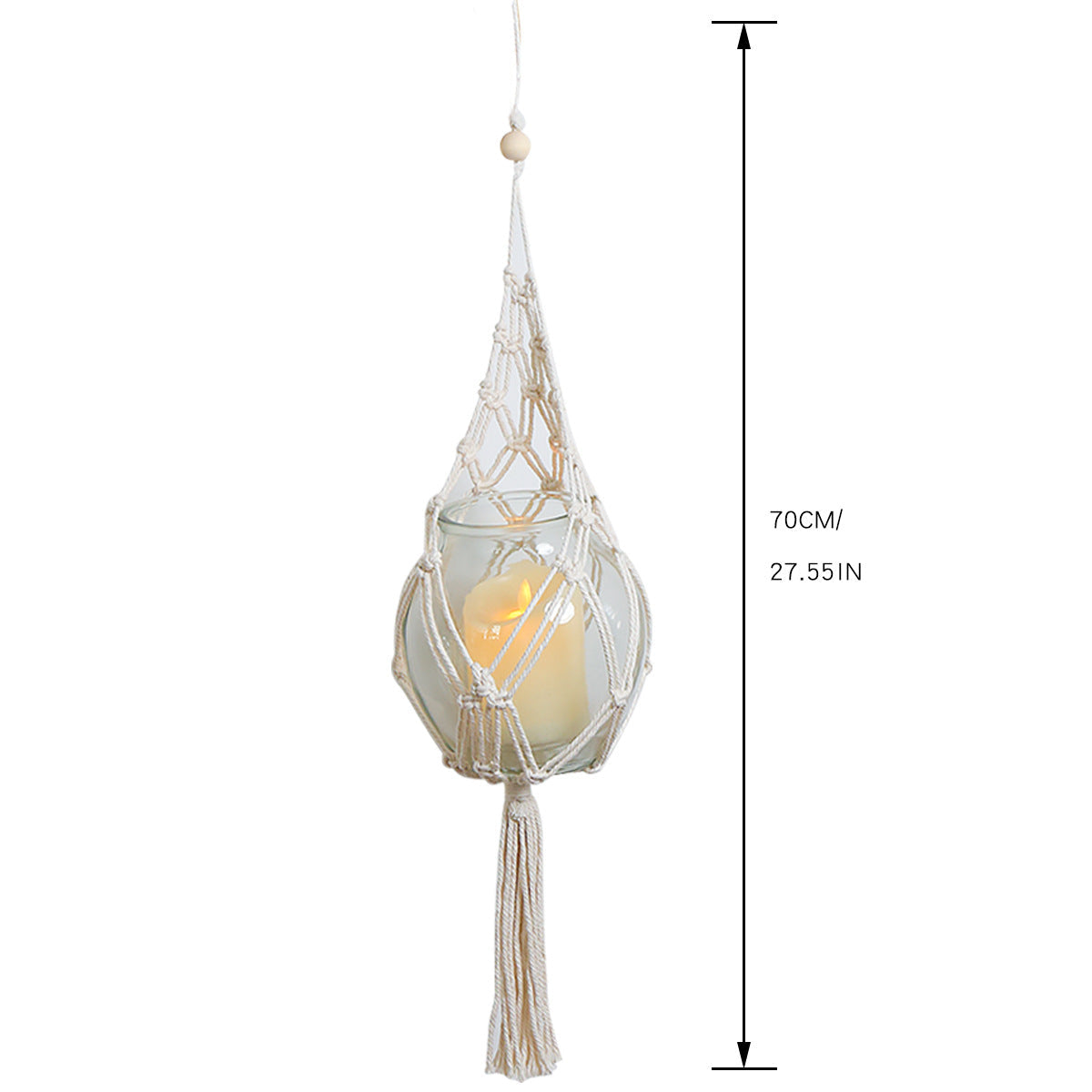 Macrame Wall Hanging Glass Holder for Cozy Boho Decor