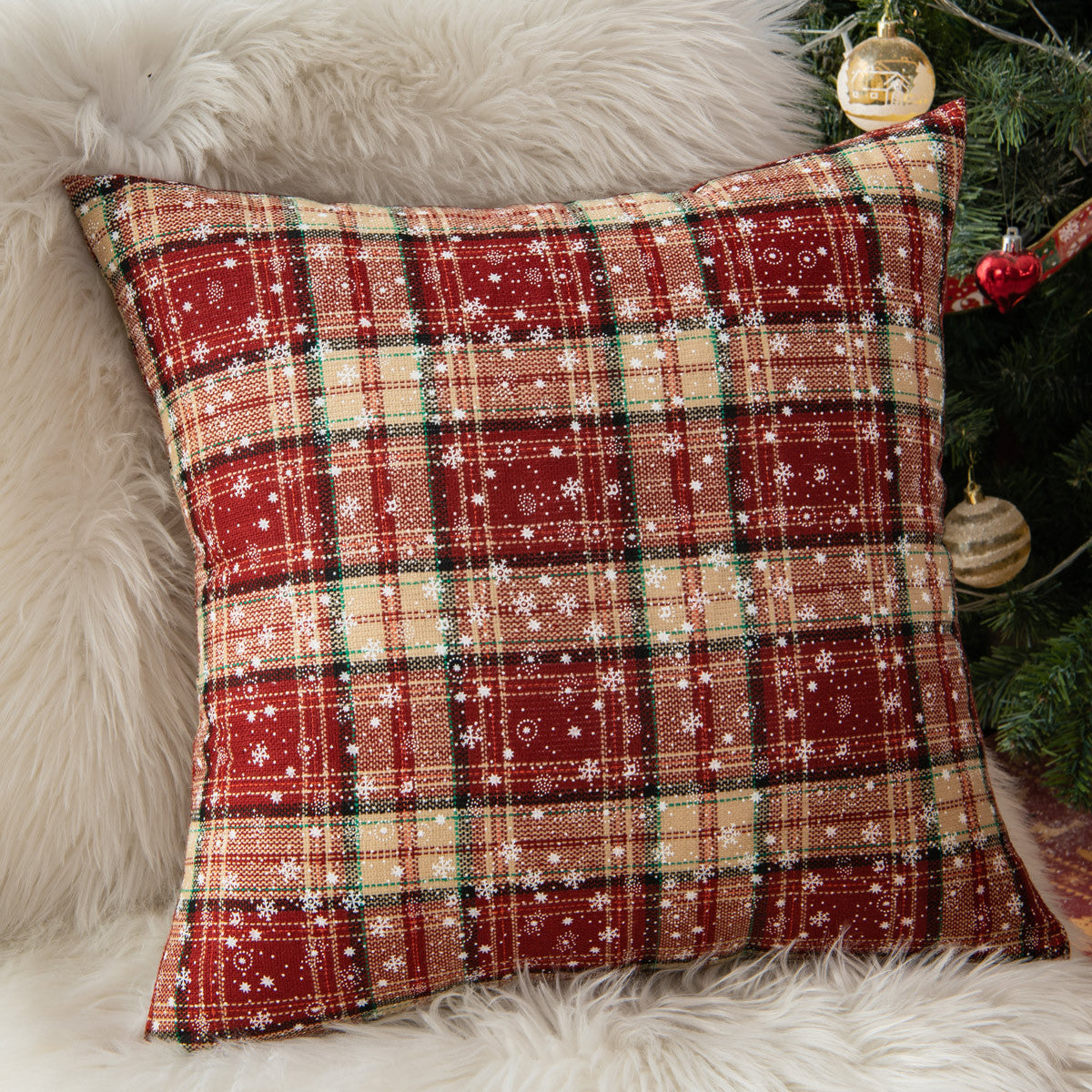 Christmas Plaid Pillow Covers for Cozy Nordic Sofa Decor