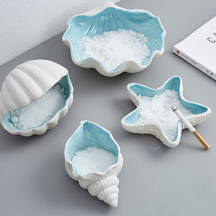 Ceramic Ashtray Set – Nordic Coastal Tabletop Decor