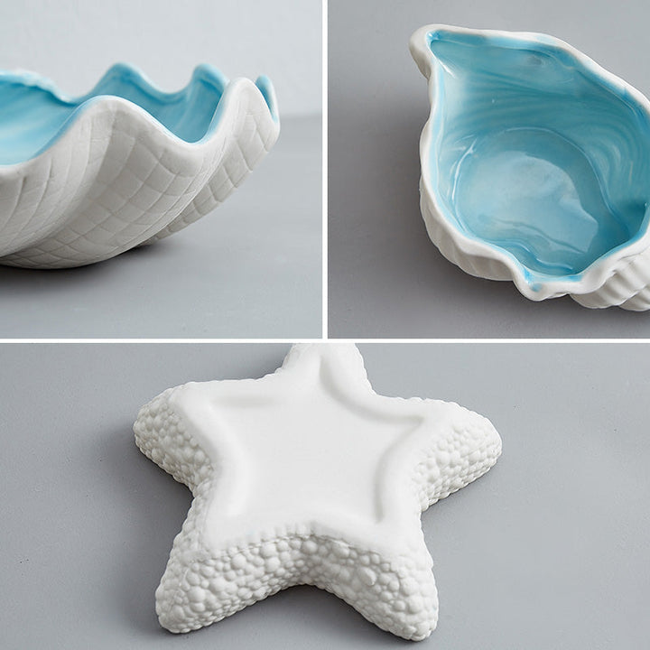 Ceramic Ashtray Set – Nordic Coastal Tabletop Decor