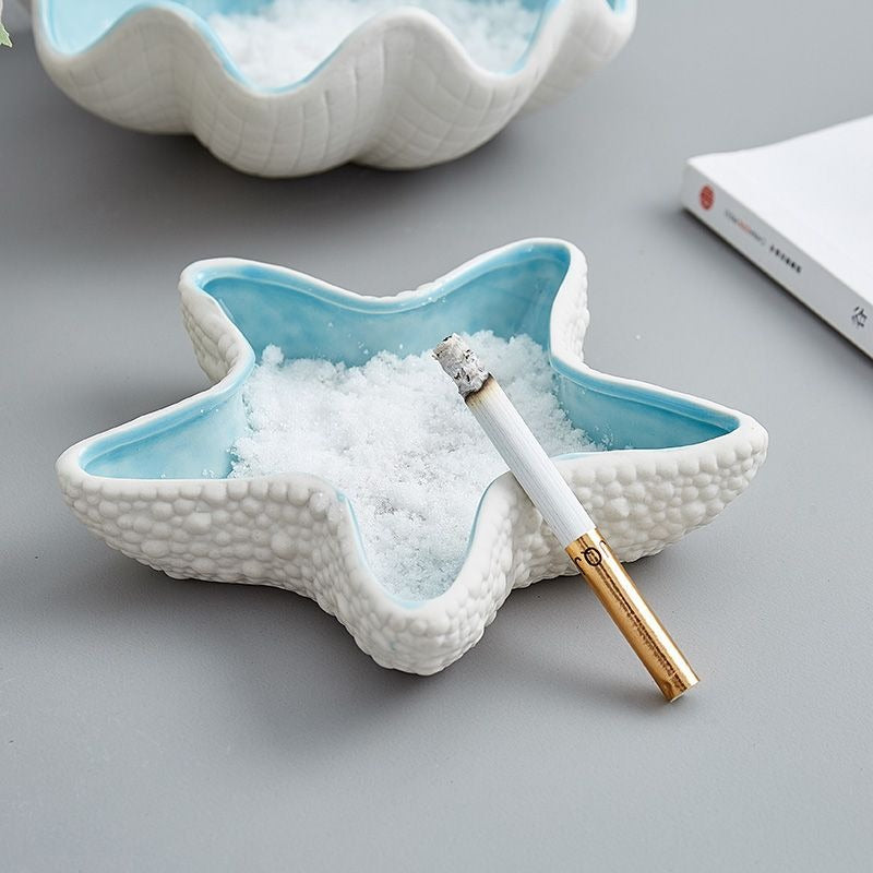 Ceramic Ashtray Set – Nordic Coastal Tabletop Decor