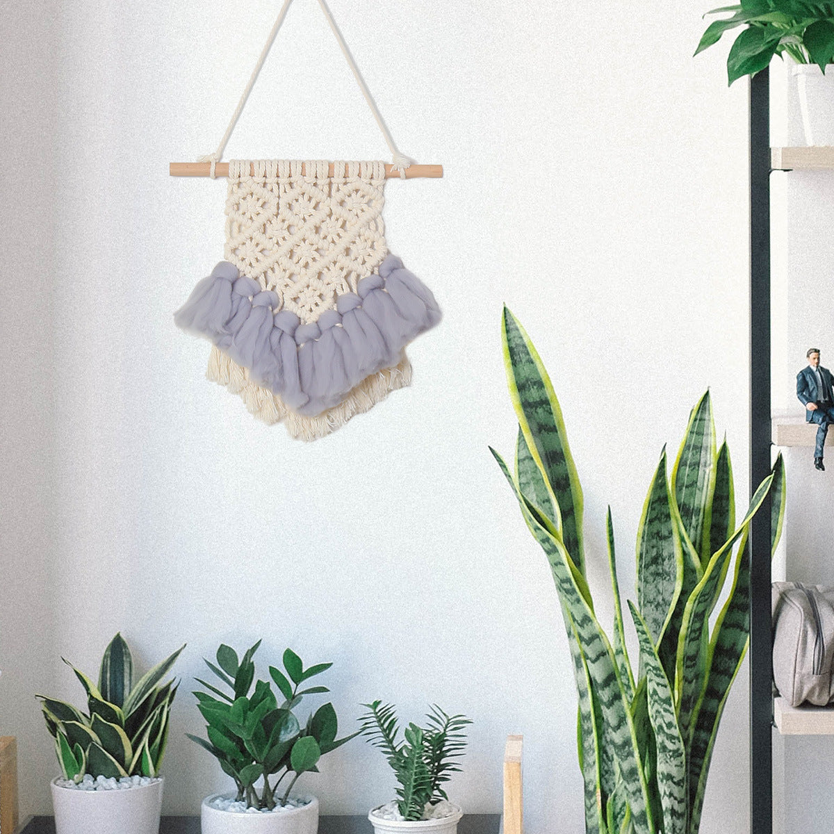 Hand-Woven Wall Tapestry for Cozy Nordic Room Texture