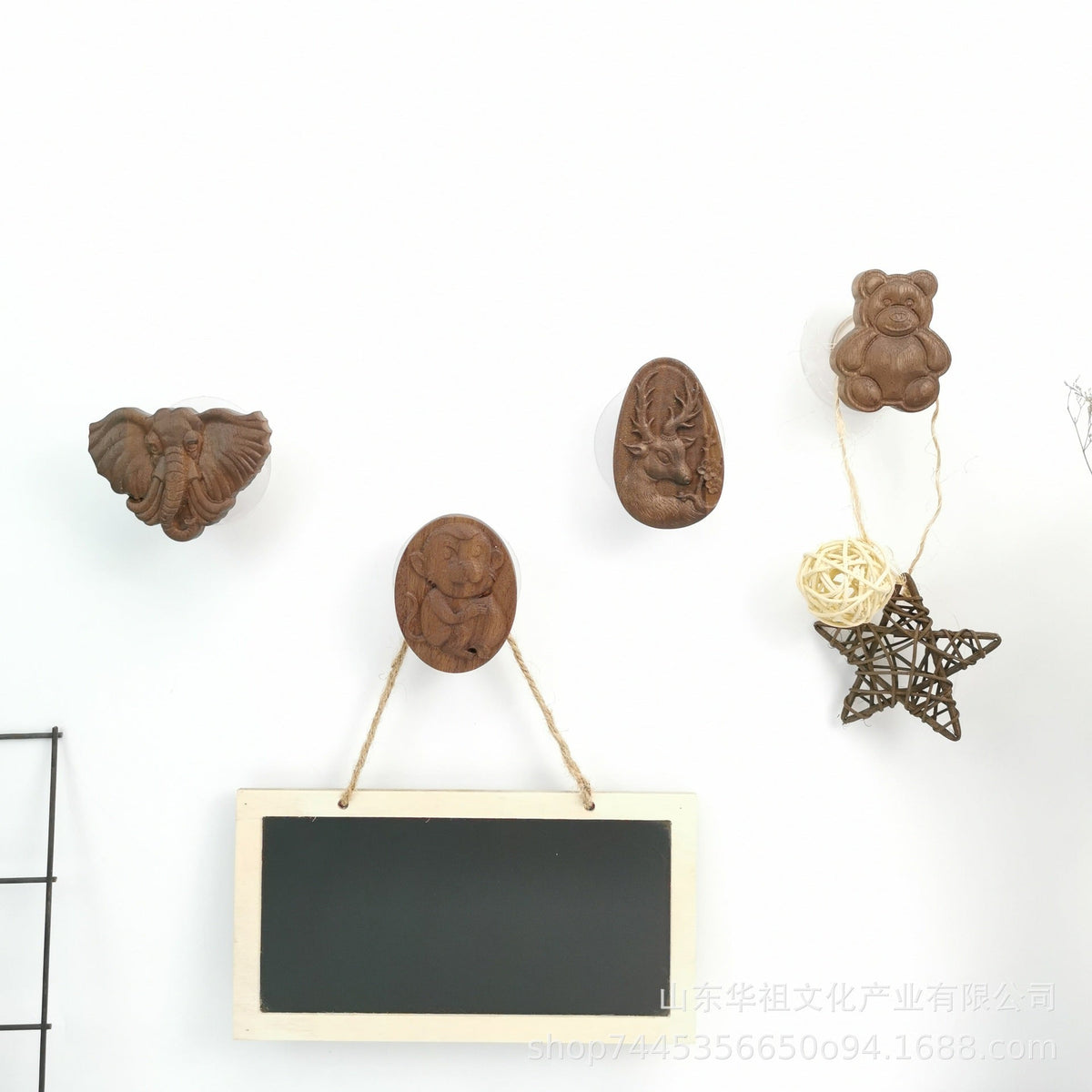 Wooden Animal Wall Hook for Rustic Entryway Organization
