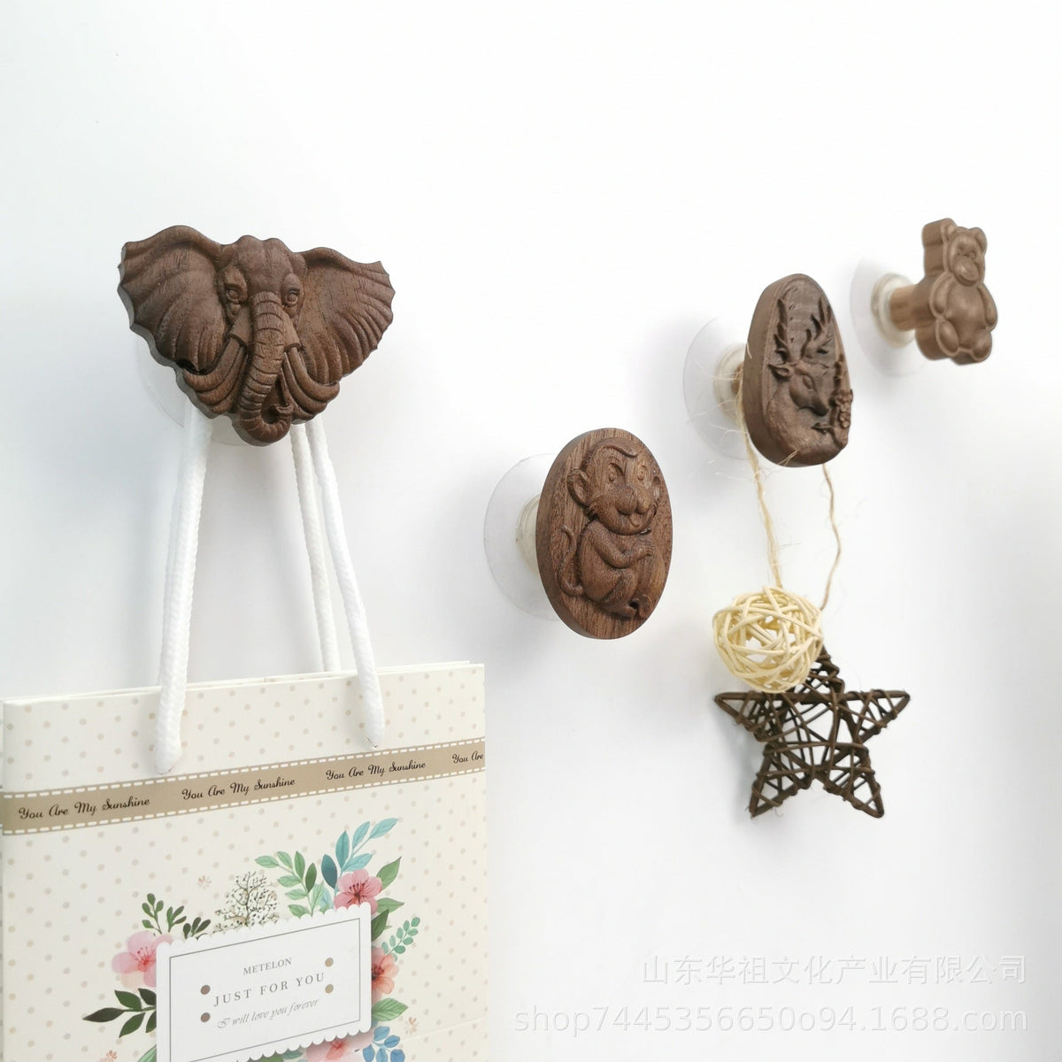 Wooden Animal Wall Hook for Rustic Entryway Organization