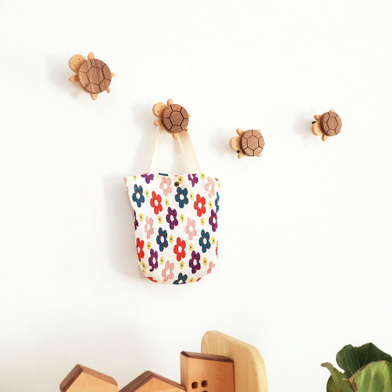 Wood Turtle Wall Hook for Charming Kids' Room Storage
