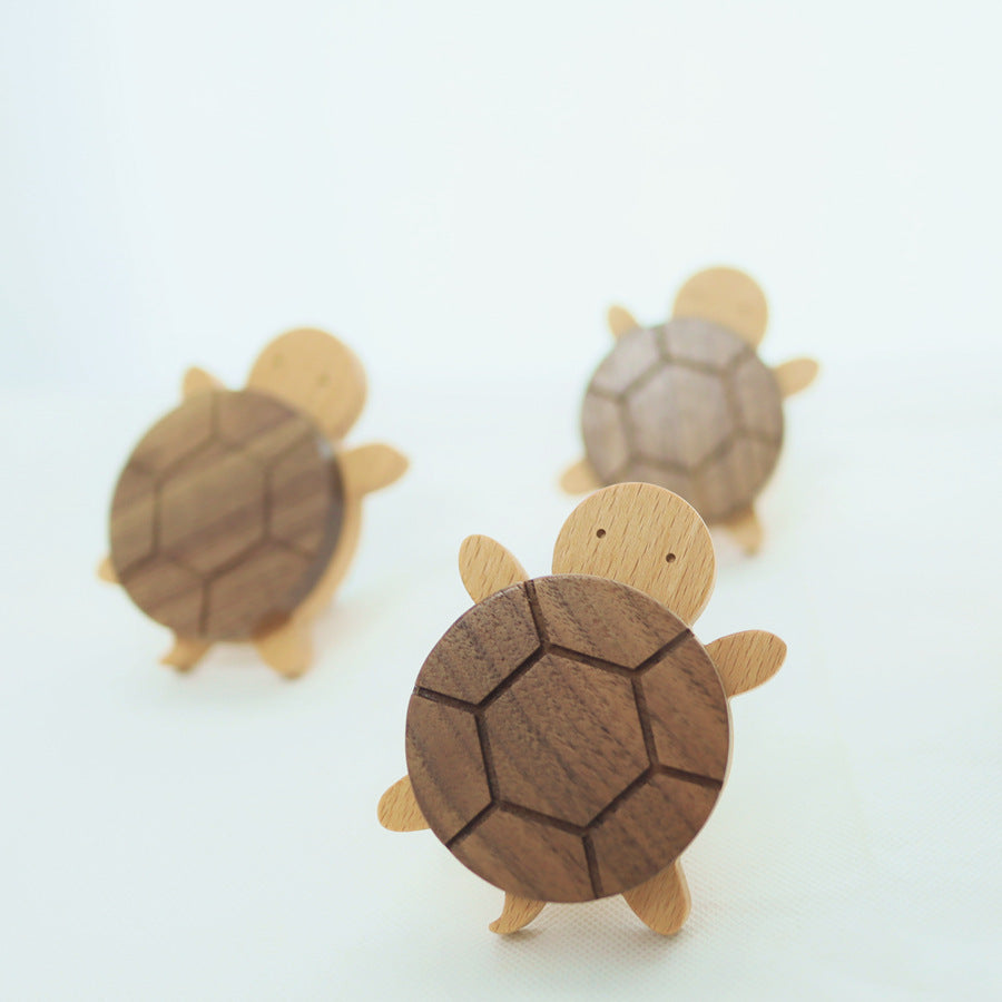 Wood Turtle Wall Hook for Charming Kids' Room Storage