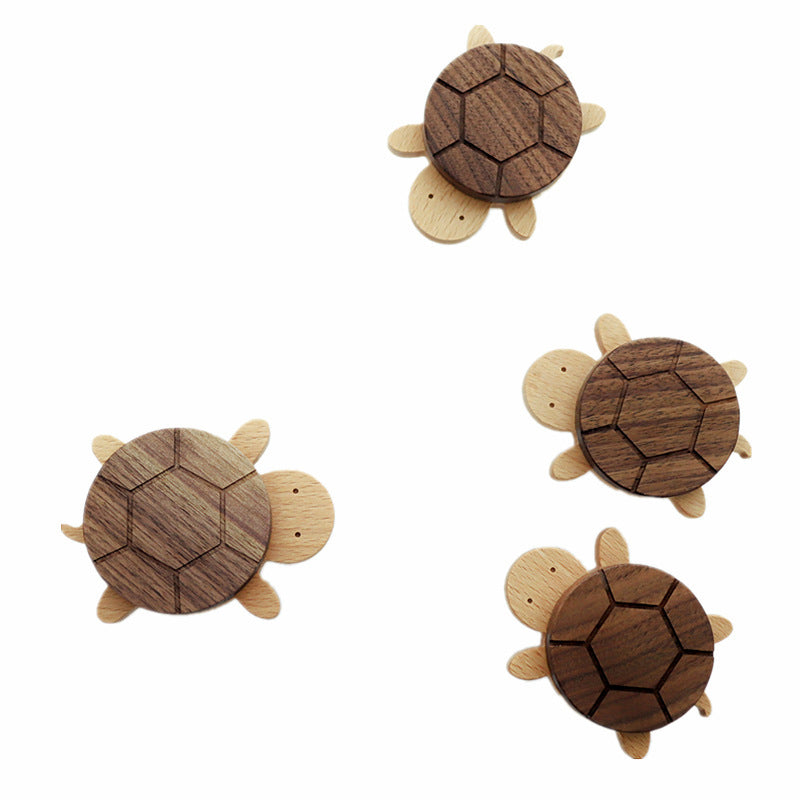 Wood Turtle Wall Hook for Charming Kids' Room Storage