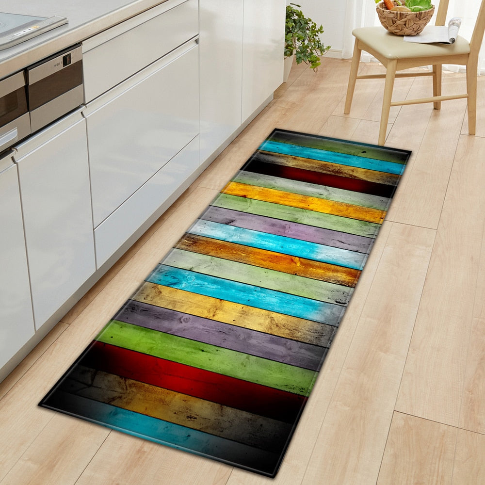 Wood Grain Runner Rug for Warm, Rustic Hallway Floors