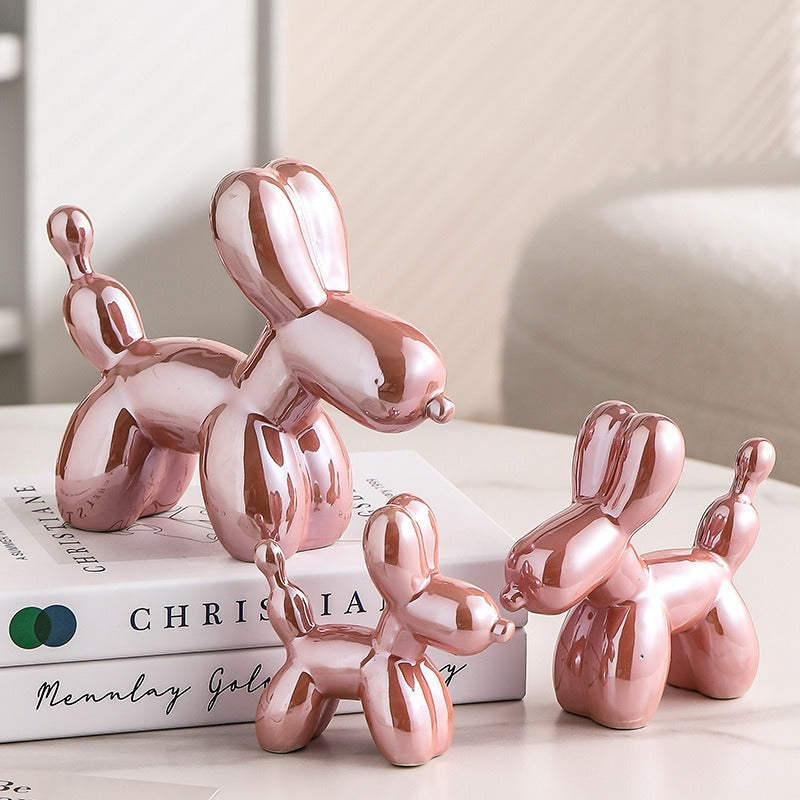 Metallic Balloon Dog Sculpture for Playful Luxury Decor