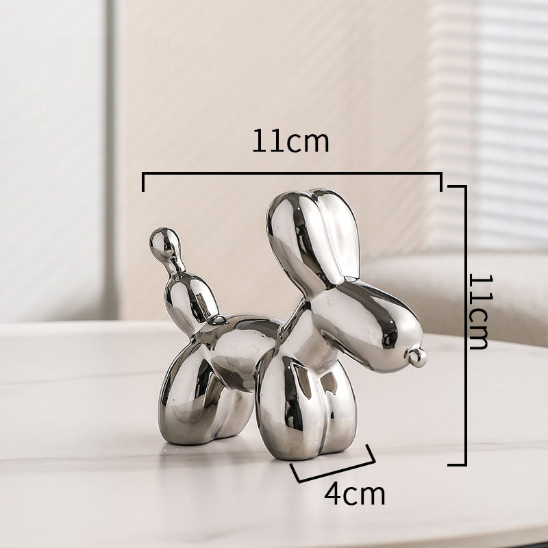 Metallic Balloon Dog Sculpture for Playful Luxury Decor