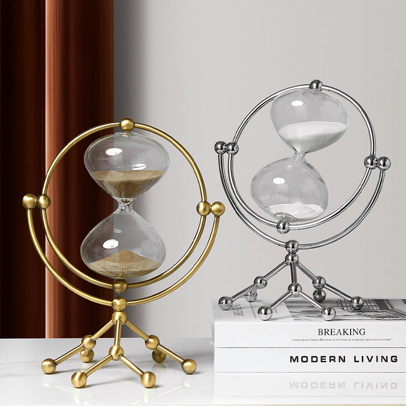 Rotating Hourglass Decor for Luxury Tabletop Styling