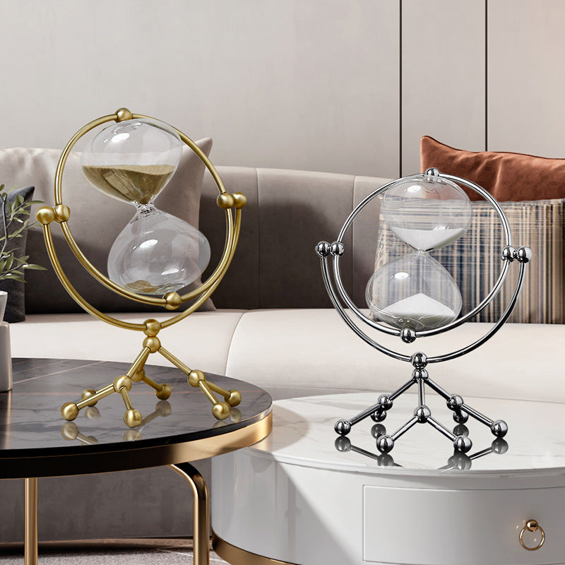 Rotating Hourglass Decor for Luxury Tabletop Styling