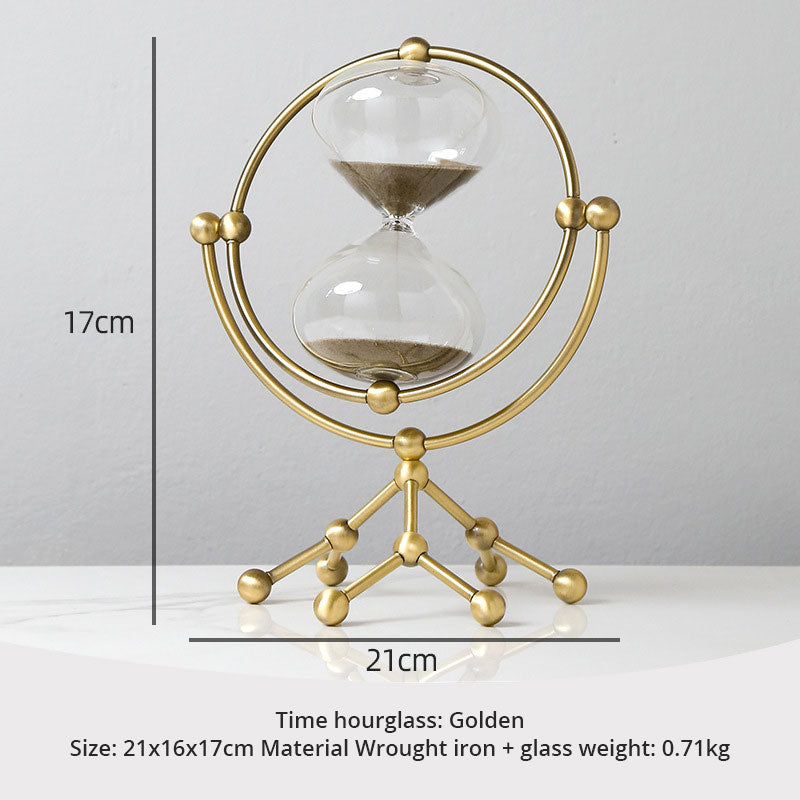Rotating Hourglass Decor for Luxury Tabletop Styling