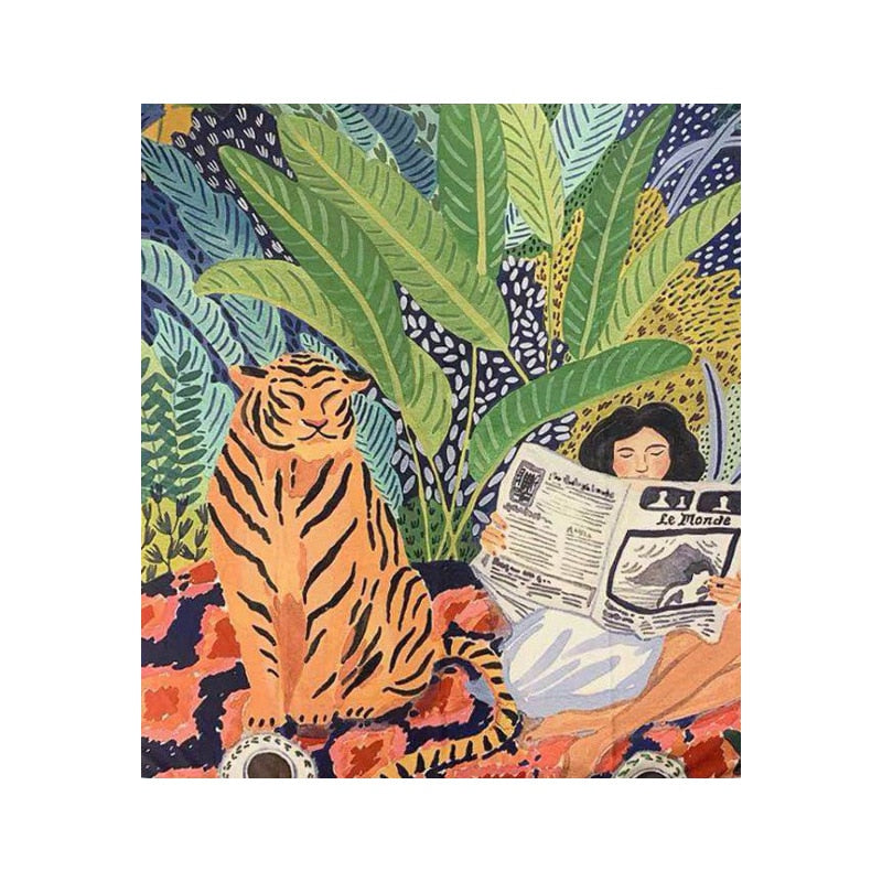 Bohemian Tiger Throw Blanket | Art-Inspired Sofa Cover