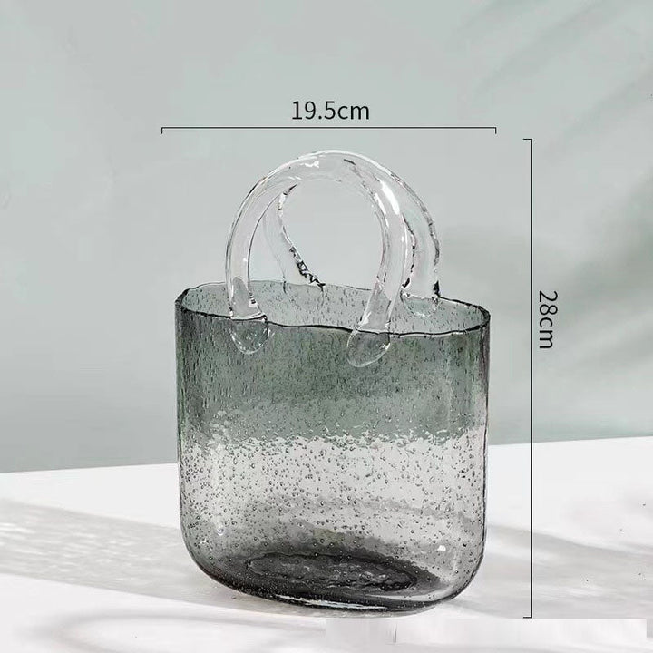 Glass Vase with Sculptural Handles for Nordic Decor