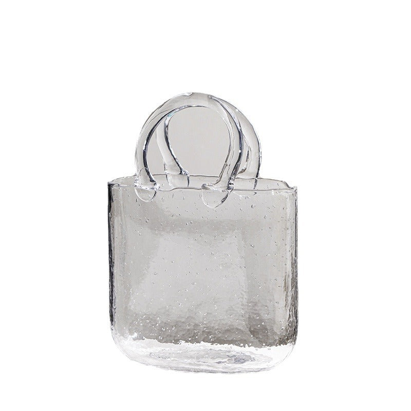 Glass Vase with Sculptural Handles for Nordic Decor