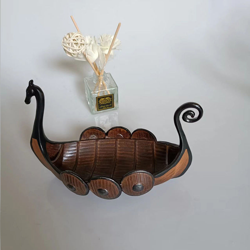 Viking Longship Desktop Ornament With Nordic Character