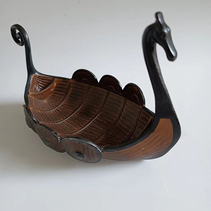 Viking Longship Desktop Ornament With Nordic Character