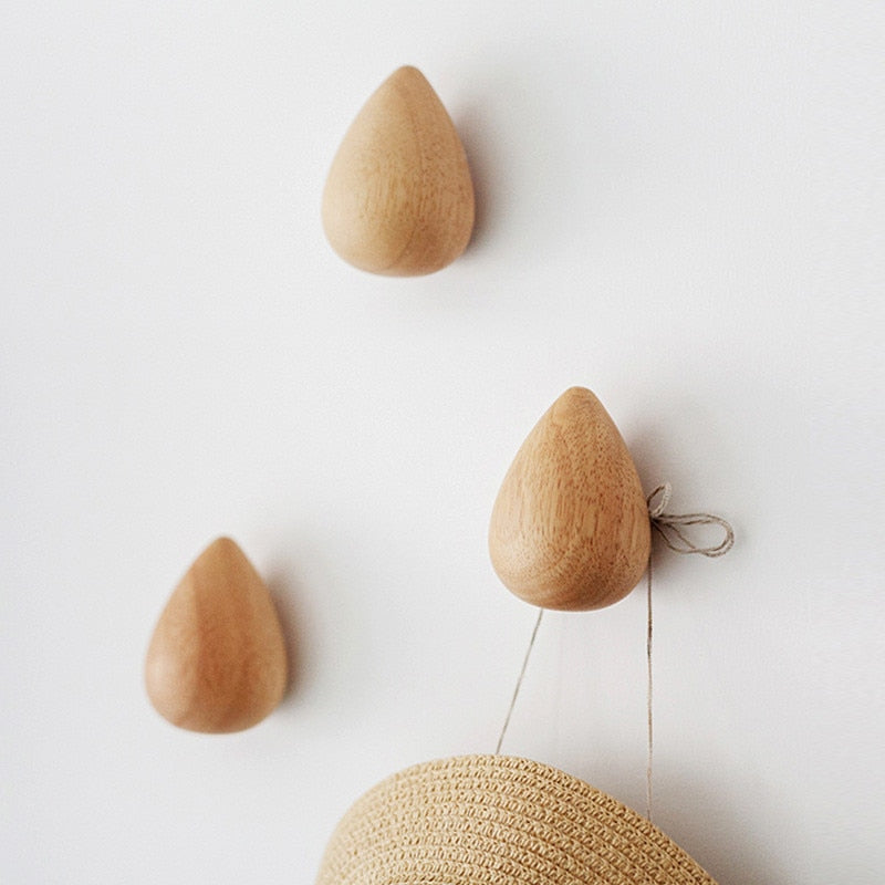 Wood Wall Hooks for Coats | Nordic Space-Saving Storage