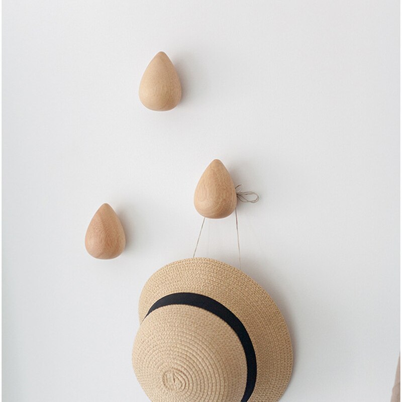 Wood Wall Hooks for Coats | Nordic Space-Saving Storage