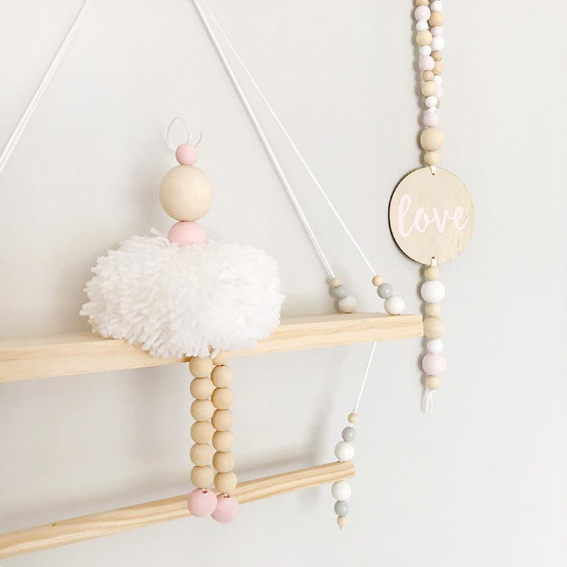 Wooden Ballerina Hanging Decor for Whimsical Nurseries