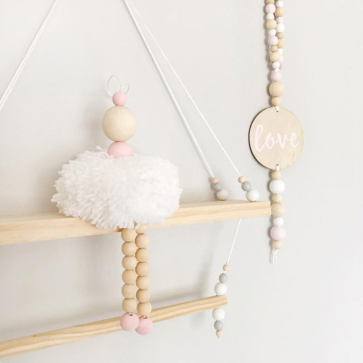 Wooden Ballerina Hanging Decor for Whimsical Nurseries