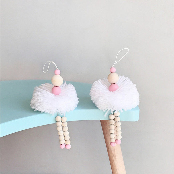 Wooden Ballerina Hanging Decor for Whimsical Nurseries