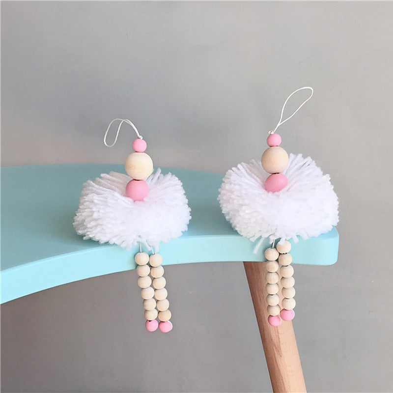 Wooden Ballerina Hanging Decor for Whimsical Nurseries